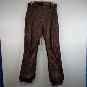 BODY GLOVE  Brown Floral Waterproof Snow Pants Size S